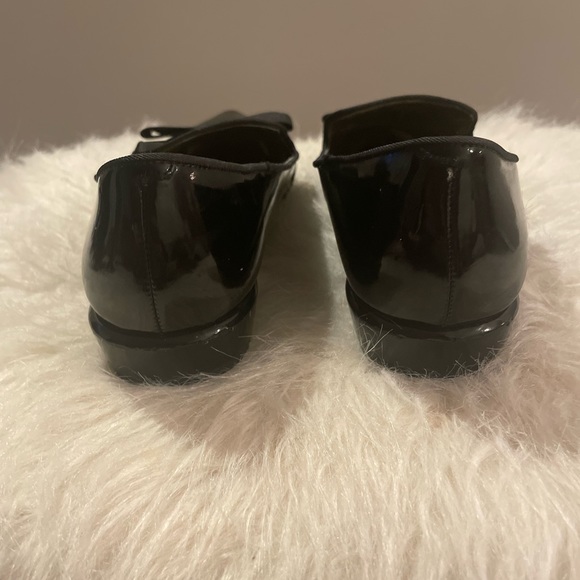 Nine West Black Patent Pointed Bow Toe Flats 7 - Picture 5 of 7